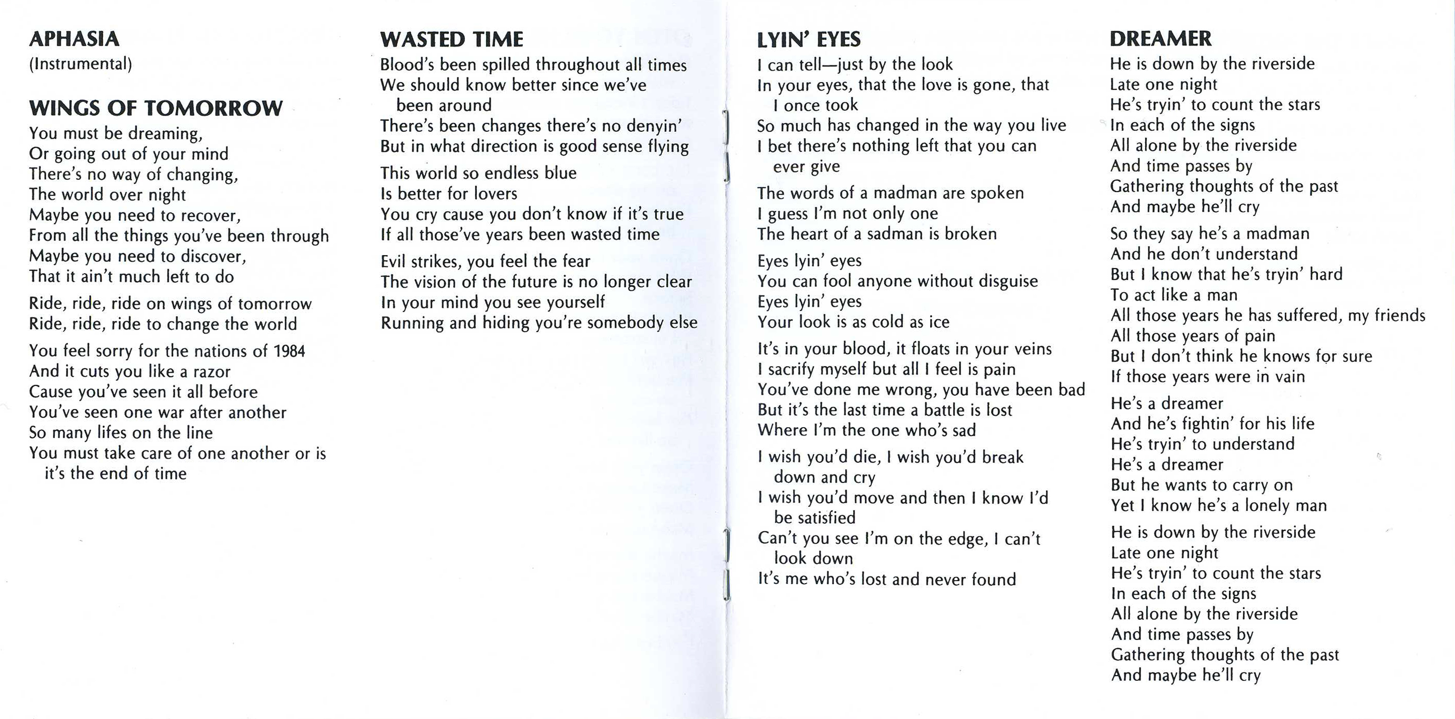 Europe  Wings Of Tomorrow : Booklet 2 JPN